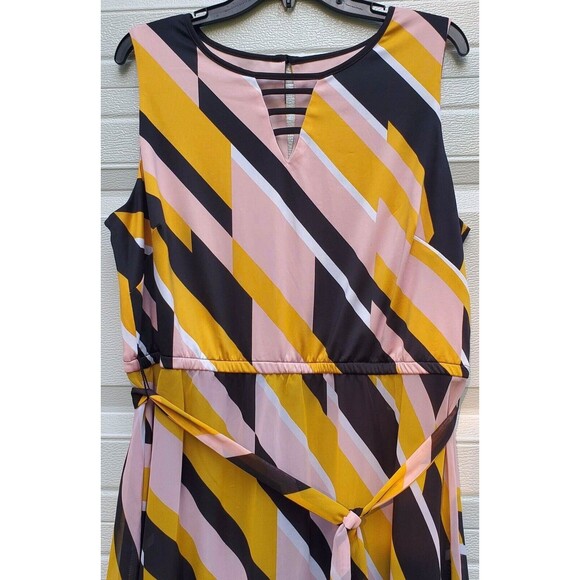 Lane Bryant Party Cocktail Wedding Fall Full Length Dress Size 16 Striped - Picture 5 of 9